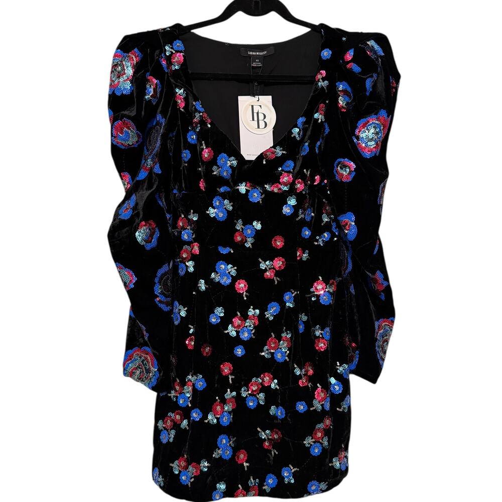 SABINA MUSAYEV NEW Roseritta Dress Sequin Embellished Size XS